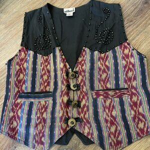 Vintage effeci multicolor coin sparkly vest size medium.